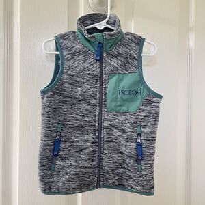 Prodoh Patch Pocket Fleece Vest Gray Green Boys Size 3T NWT